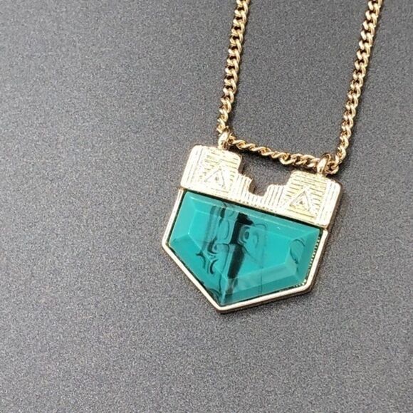 T&J Designed Stone Layered Necklace 18K Gold Plate - Picture 2 of 7